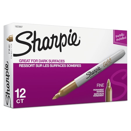 Sharpie Gold Sharpie  Marker, Gold, PK12, 12 PK 1823887